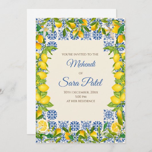 テーマイタリアンデコール&メンディ地中海の招待状 招待状 (正面/裏面)