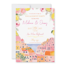 テーマイタリアン婚約パーティ招待状