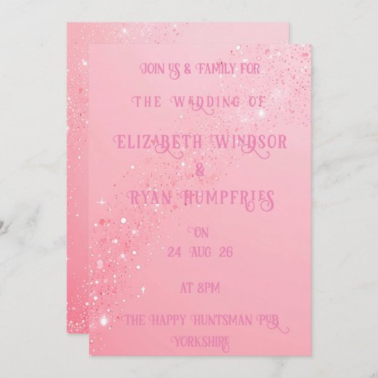 テーマエレガントを設定するための緑のスパークルデザイン 招待状 (正面/裏面)