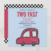 テーマカスタム男の子2歳の誕生日 招待状 (正面/裏面)