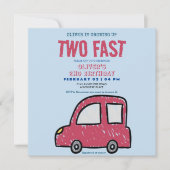 テーマカスタム男の子2歳の誕生日 招待状 (正面)