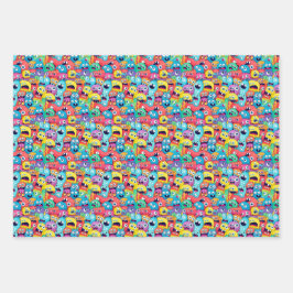 テーマカラフルをミックス ラッピングペーパーシート