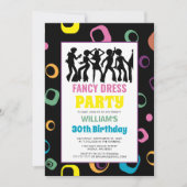 テーマカラフルドレファンシース誕生日招待状 招待状 (正面)