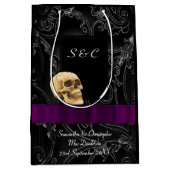 テーマゴシック様式スカルの真黒 ミディアムペーパーバッグ (正面)