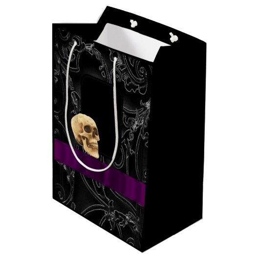 テーマゴシック様式スカルの真黒 ミディアムペーパーバッグ (裏面アングル)