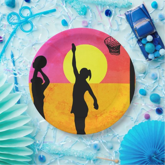 テーマスポーツのパーティーのアイディアのネットボール ペーパープレート (パーティー)