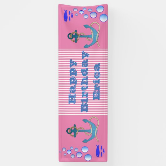 テーマパーソナライズされた航海のハッピーバースデーバナー 横断幕 (縦)