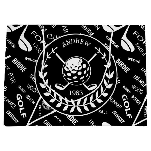 テーマパーソナライズなゴルフ ラージペーパーバッグ (正面)