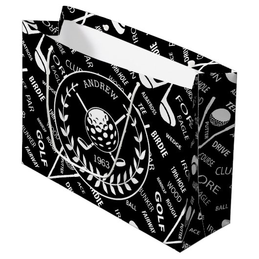テーマパーソナライズなゴルフ ラージペーパーバッグ (正面アングル)