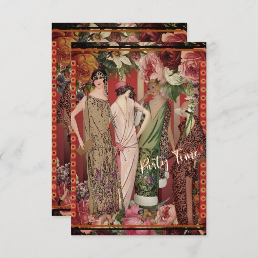 テーマパーティーローリング20のパーティー 招待状 (正面/裏面)