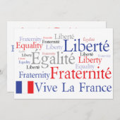 テーマフランスのイベント – アメリフランスのカ友情 招待状 (正面/裏面)