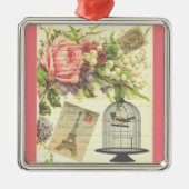 テーマフランスのヴィンテージパリクリスマスオーナメント メタルオーナメント (正面)