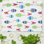 テーマブ航海のイ及びロブスターモノグラムの キッチンタオル (折り畳み)