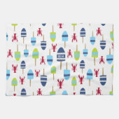 テーマブ航海のイ及びロブスターモノグラムの キッチンタオル (横)