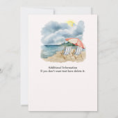 テーマリラックスのトロピカルビーチ椅子と引退 招待状 (裏面)