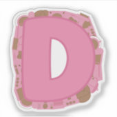 テーマレターDカスタムカットビニールシール シール (正面)