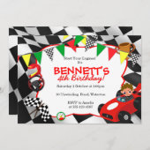 テーマレースカーのパーティの招待状の競争 招待状 (正面/裏面)