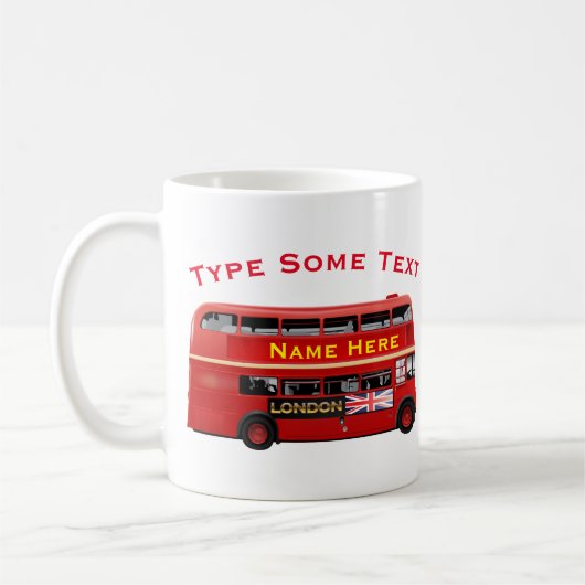 テーマロンドン赤いバス コーヒーマグカップ (左)