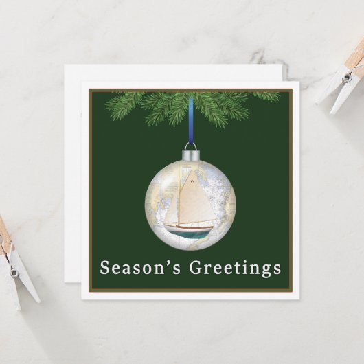 テーマ付きクリスマスカー航海のド カード (正面/裏面インサイチュ)