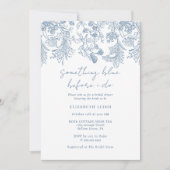 テーマ何か青い前に私はブライダルシャワー 招待状 (正面)