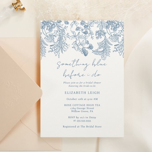 テーマ何か青い前に私はブライダルシャワー 招待状