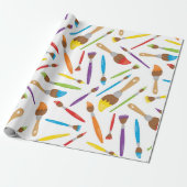 テーマ別の絵を描ブラシのラッピング紙 ラッピングペーパー (アンロールド)