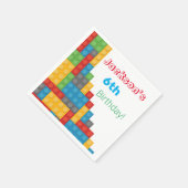 テーマ別の誕生日装飾をブロック スタンダードカクテルナプキン (角)