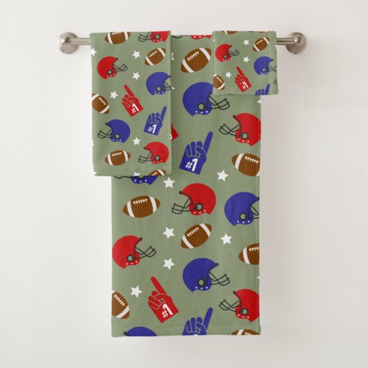 テーマ別サッカースポーツパターンタオルセット バスタオルセット (インサイチュ)
