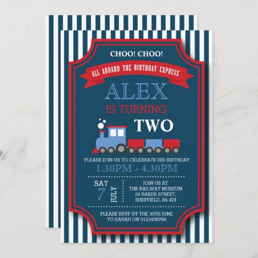 テーマ別誕生日パーティーの招待をトレーニング 招待状 (正面/裏面)