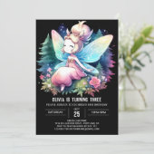 テーマ威厳のあるフェアリー誕生日 招待状 (スタンド正面)