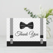 テーマ平らなサンキューカードのちょうネクタイの小さい人 サンキューカード (スタンド正面)