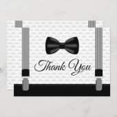 テーマ平らなサンキューカードのちょうネクタイの小さい人 サンキューカード (正面/裏面)