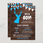 テーマ素朴バックブルーボーイベビーシャワー招待状 招待状 (正面/裏面)