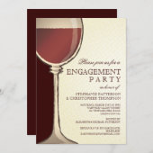 テーマ結婚式の婚約パーティによって老化させるワイン 招待状 (正面/裏面)