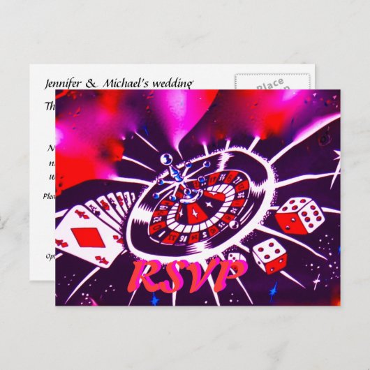 テーマ結婚式招待状RSVP インビテーションポストカード (正面/裏面)