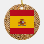 テーマ織物のスペインの旗 セラミックオーナメント (正面)