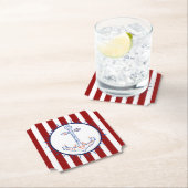 テーマ航海のいかりセーリングブルーレッドホワイト ペーパーコースター (インサイチュ)