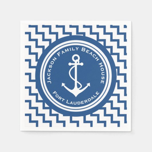 テーマ航海のいかりファミリービーチハウスパーティー スタンダードカクテルナプキン (正面)
