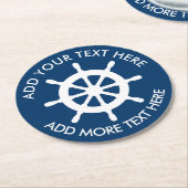 テーマ航海のの船舶用車輪カスタム紙コースター ラウンドペーパーコースター (アングル)