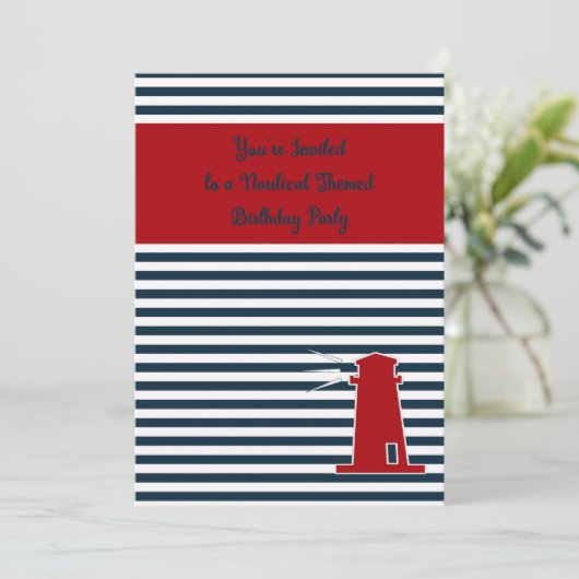 テーマ航海のの誕生日パーティーウーマン60 招待状 (スタンド正面)