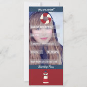 テーマ航海のの誕生日パーティー搭乗券の写真 招待状 (裏面)