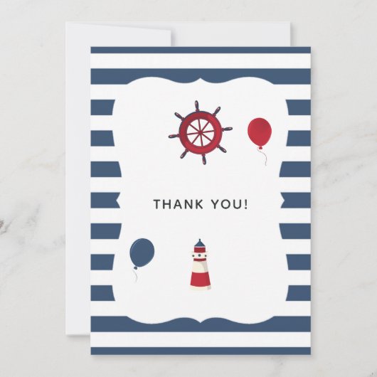 テーマ航海のの誕生日パーティー サンキューカード (正面)