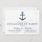 テーマ航海のの |ヴィンテージいかり婚約パーティ 招待状 (正面)