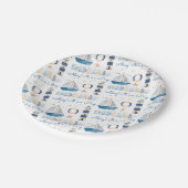 テーマ航海のアホイ男の子の赤ちゃんシャワー ペーパープレート (アングル)