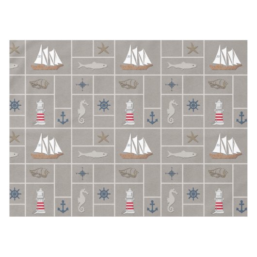 テーマ航海のイラストレーション テーブルクロス (正面(横))