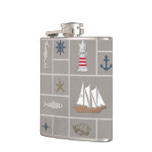 テーマ航海のイラストレーション フラスク (左)