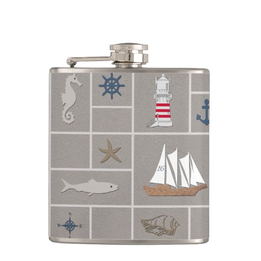 テーマ航海のイラストレーション フラスク (正面)