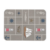 テーマ航海のイラストレーション マグネット (横)