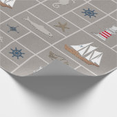 テーマ航海のイラストレーション ラッピングペーパー (角)