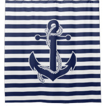 テーマ航海のギフトシャワーカーテンいかり